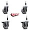 Service Caster 4'' Semi Steel Wheel Swivel 7/8'' Expanding Stem Caster Set 2 Brakes, 4PK SCC-EX20S414-SSS-2-PLB-2-78 - alternate 3